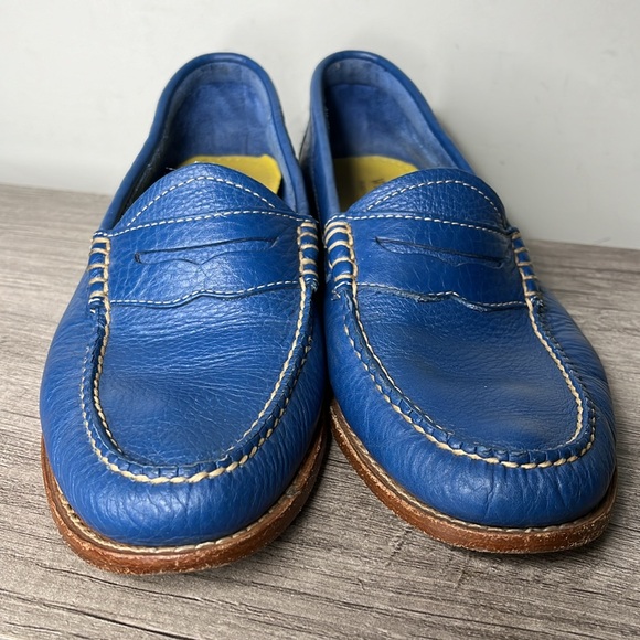 G. H. Bass & Co. Weejuns Blue Pebble Leather Loafer Size 9 - Picture 4 of 8